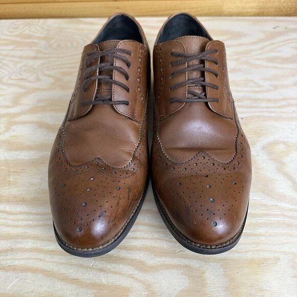 Stacy Adams Mens Garrison 24916-221 Brown Lace Up Oxford Dress Shoes Size 9W - Picture 3 of 7